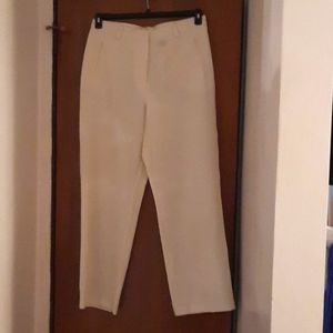 New York & Company Cream Tailored Trousers